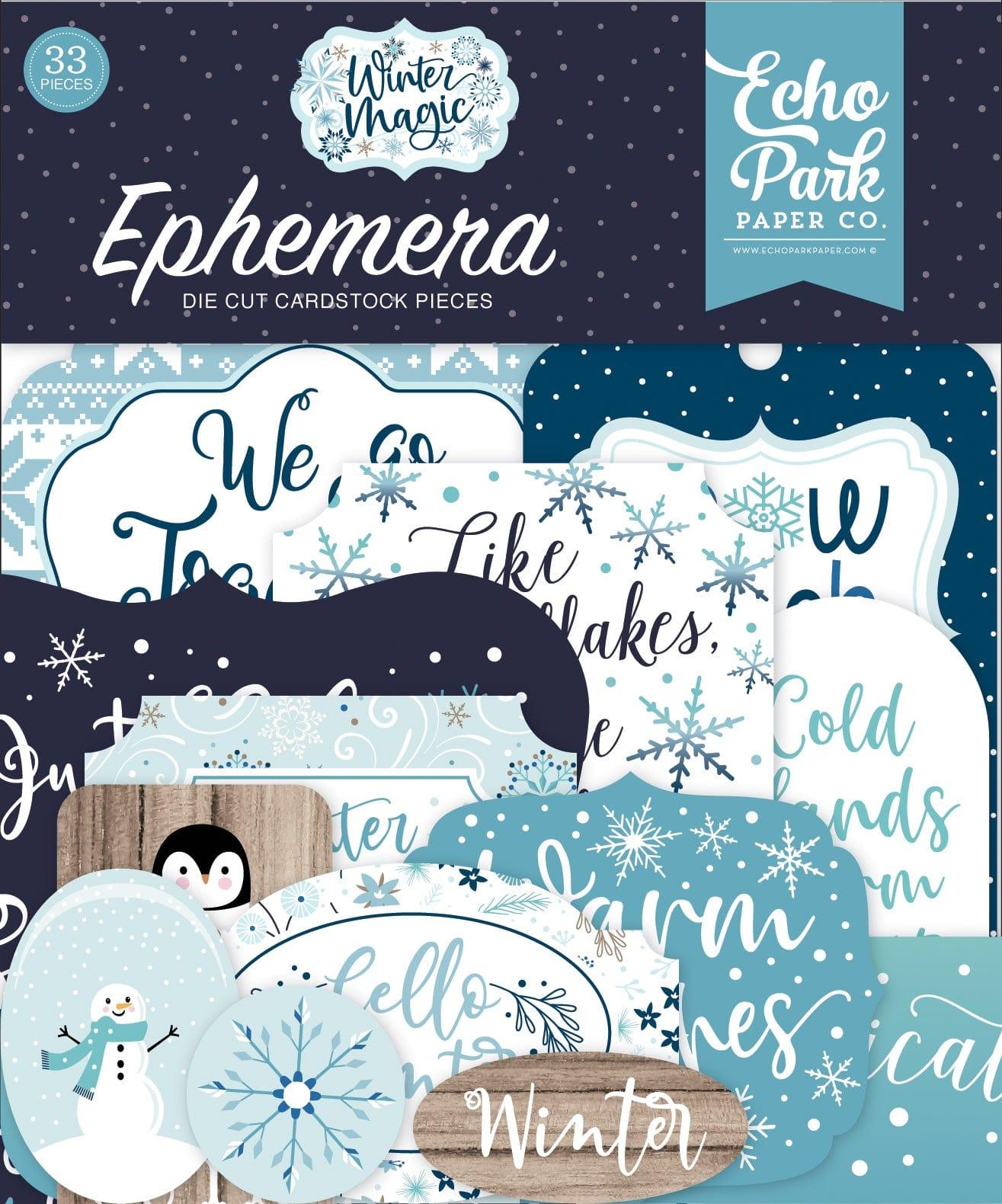 Winter Magic Collection 5 x 5 Ephemera Die Cut Scrapbook Embellishments by Echo Park Paper - Scrapbook Supply Companies