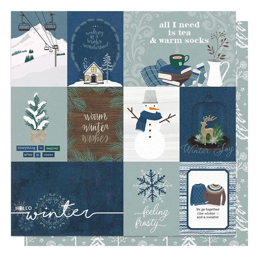 Winter Chalet Collection Warm Winter Wishes 12 x 12 Double-Sided Scrapbook Paper by Photo Play Paper