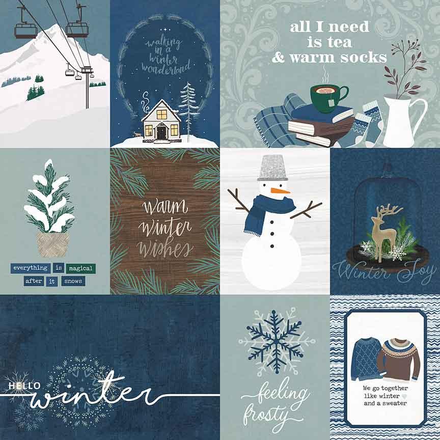Winter Chalet Collection Warm Winter Wishes 12 x 12 Double-Sided Scrapbook Paper by Photo Play Paper - Scrapbook Supply Companies