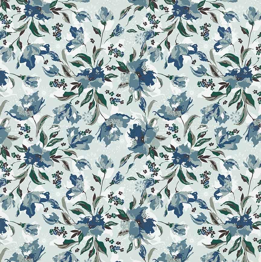 Winter Chalet Collection Snowy Floral 12 x 12 Double-Sided Scrapbook Paper by Photo Play Paper - Scrapbook Supply Companies
