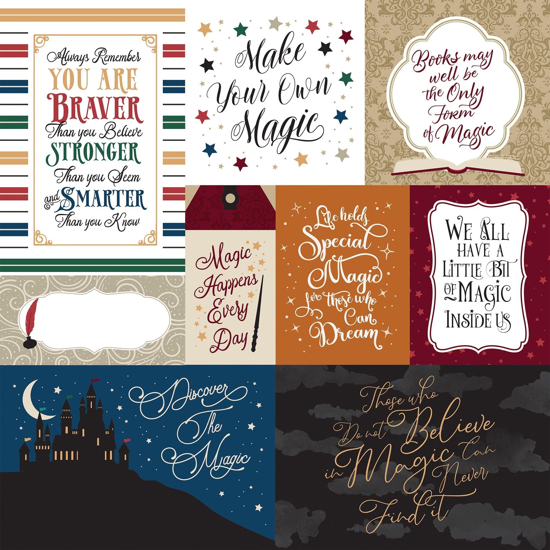 Witches & Wizards No. 2 Collection Multi Journaling Cards 12 x 12 Double-Sided Scrapbook Paper by Echo Park Paper - Scrapbook Supply Companies