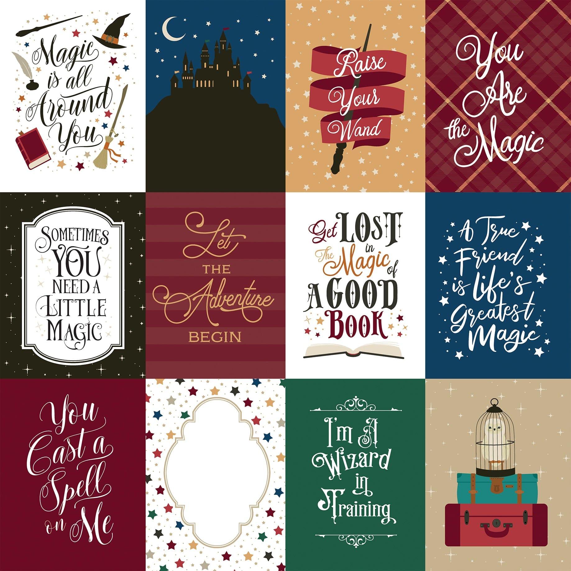 Witches & Wizards No. 2 Collection 3 x 4 Journaling Cards 12 x 12 Double-Sided Scrapbook Paper by Echo Park Paper - Scrapbook Supply Companies