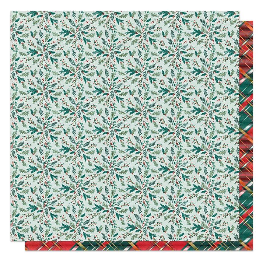 It's A Wonderful Christmas Collection Boughs Of Holly 12 x 12 Double-Sided Scrapbook Paper by Photo Play Paper - Scrapbook Supply Companies