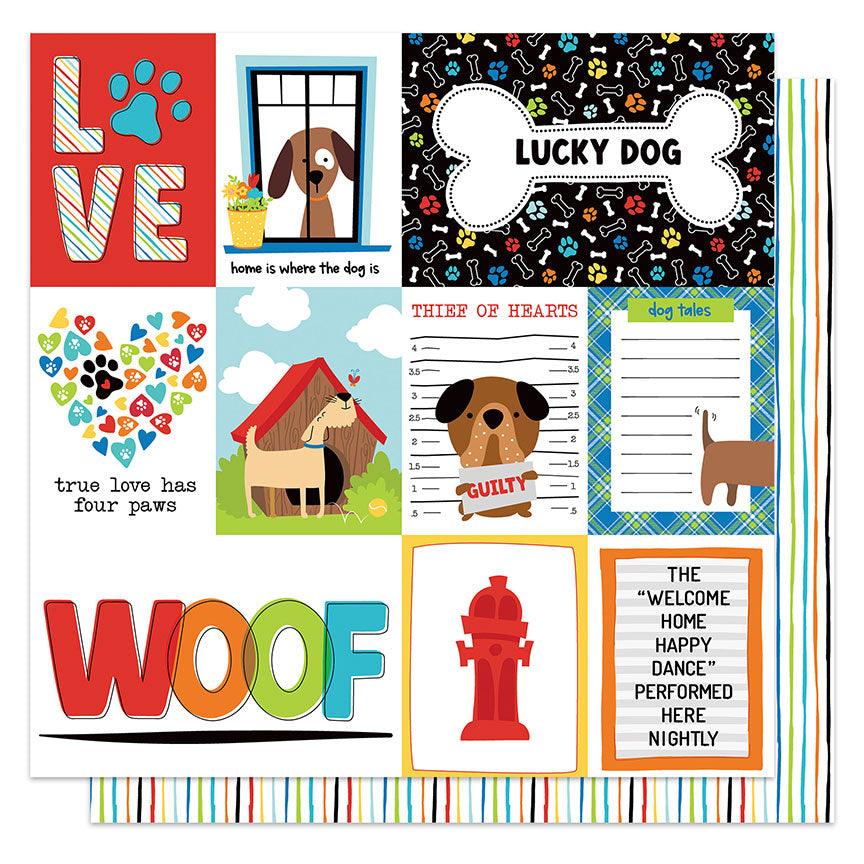 Bow Wow Collection Lucky Dog 12 x 12 Double-Sided Scrapbook Paper by Photo Play Paper