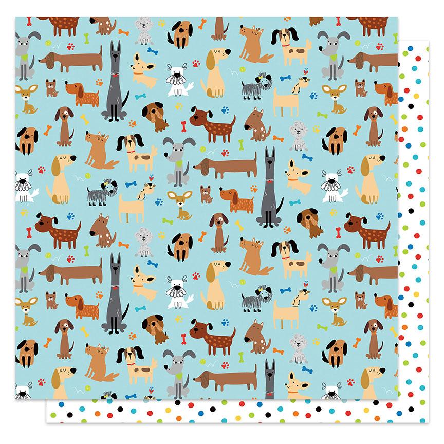 Bow Wow Collection Dog-O-Mania 12 x 12 Double-Sided Scrapbook Paper by Photo Play Paper