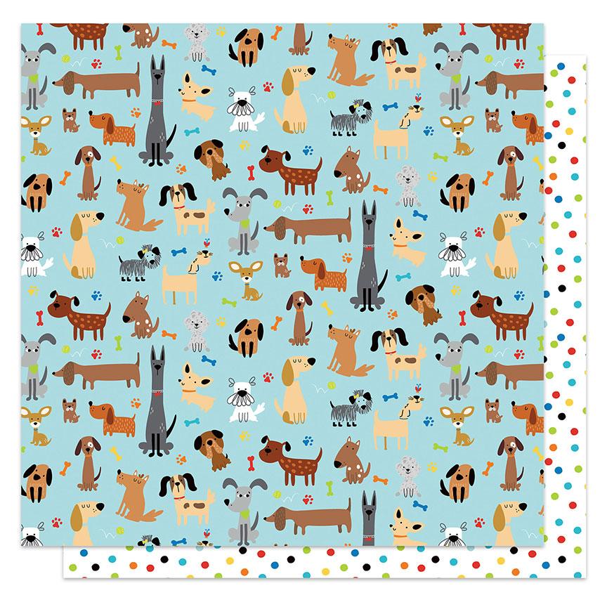 Bow Wow Collection Dog-O-Mania 12 x 12 Double-Sided Scrapbook Paper by Photo Play Paper - Scrapbook Supply Companies