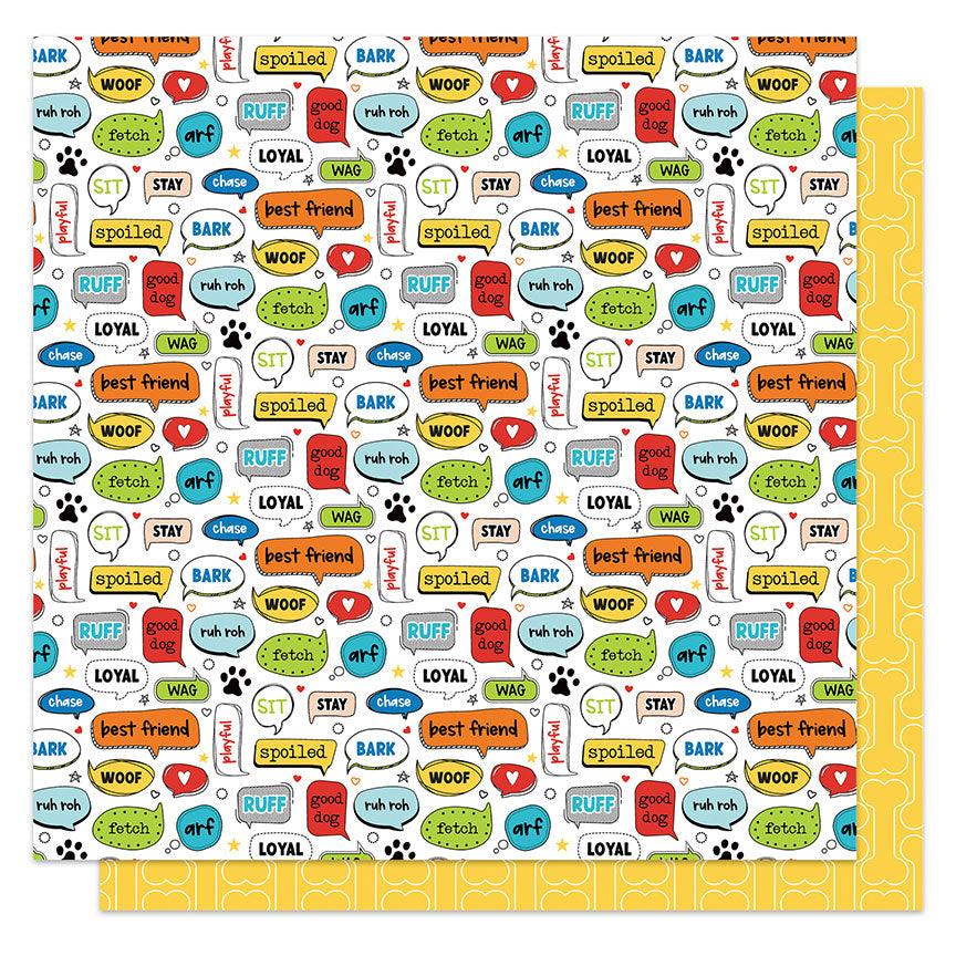 Bow Wow Collection Speak! 12 x 12 Double-Sided Scrapbook Paper by Photo Play Paper