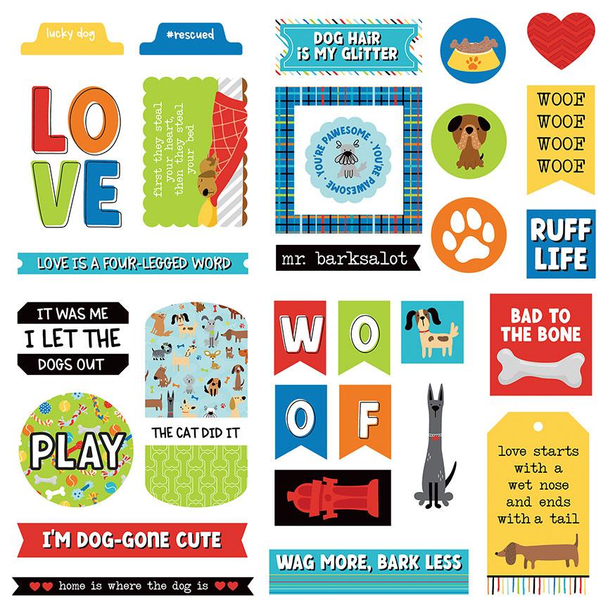 Bow Wow Collection 5 x 5 Die Cut Scrapbook Embellishments by Photo Play Paper - Scrapbook Supply Companies