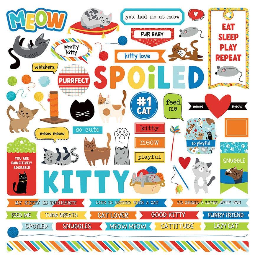 Meow Collection 12 x 12 Cardstock Scrapbook Sticker Sheet by Photo Play Paper - Scrapbook Supply Companies