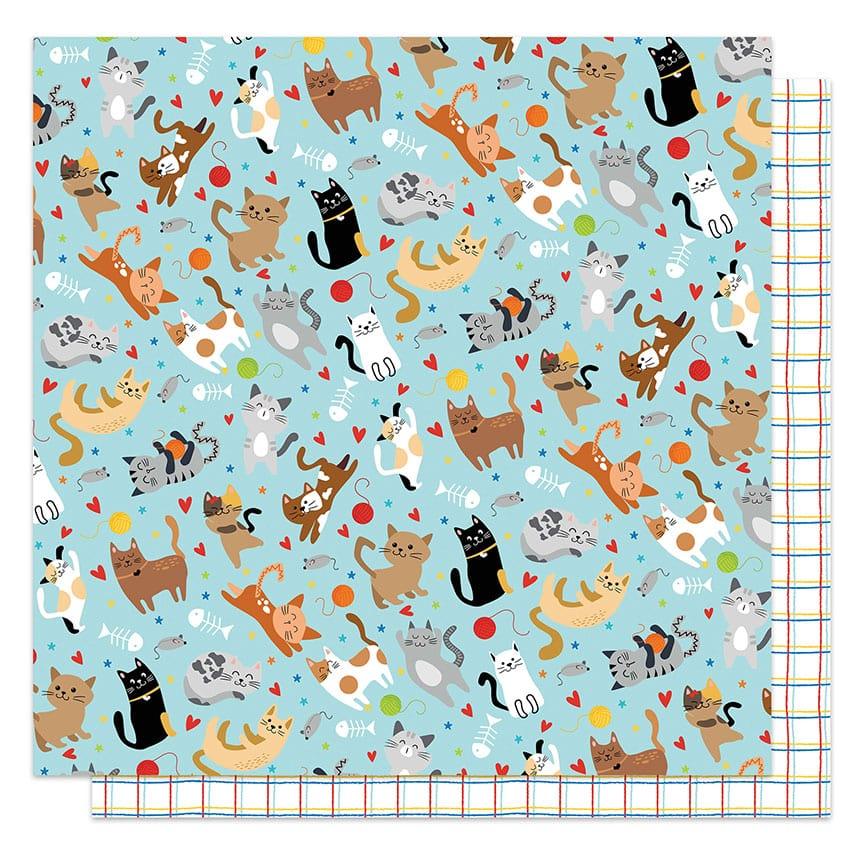 Meow Collection Cat-O-Mania 12 x 12 Double-Sided Scrapbook Paper by Photo Play Paper