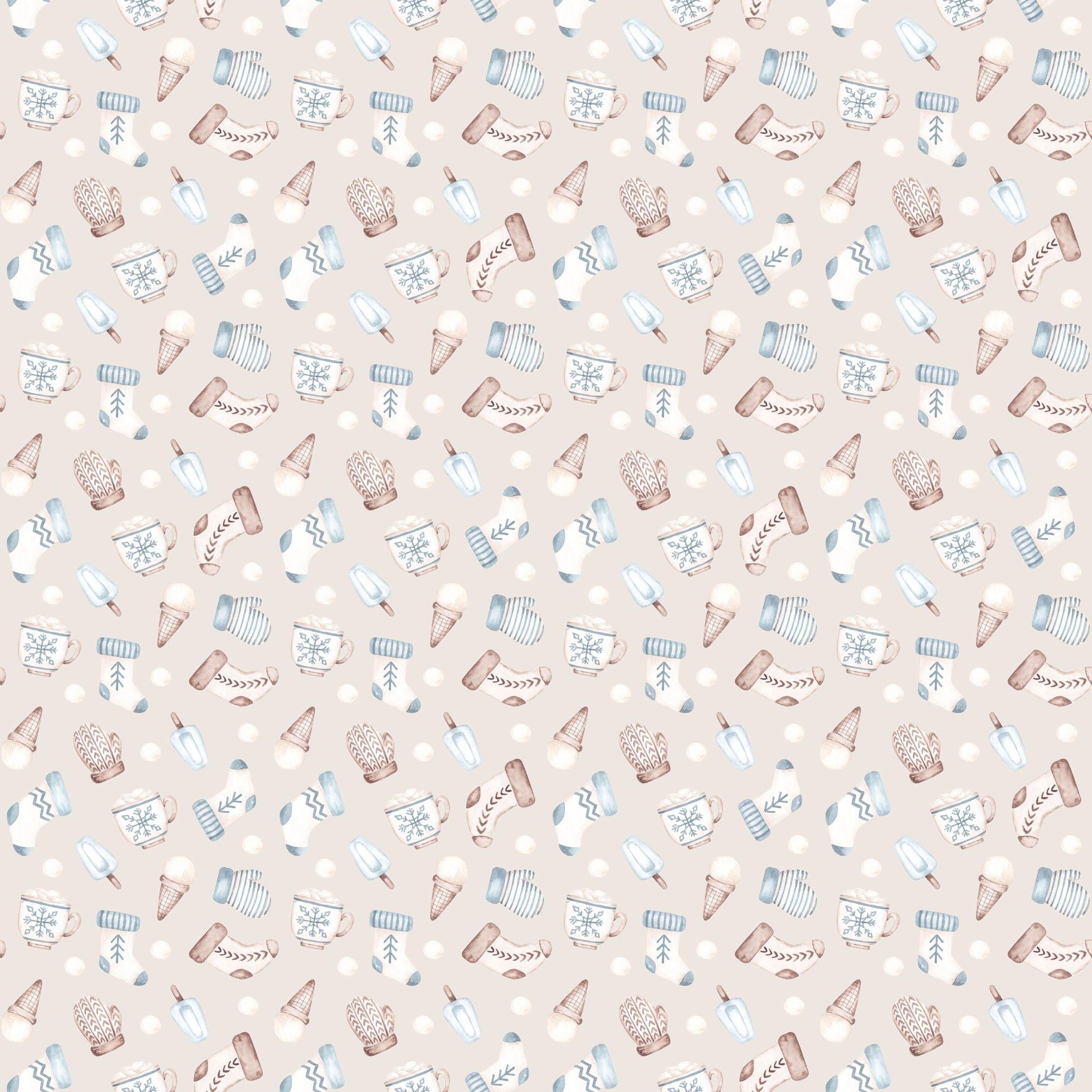 Winter Penguins Collection Fuzzy Mittens 12 x 12 Double-Sided Scrapbook Paper by SSC Designs - Scrapbook Supply Companies
