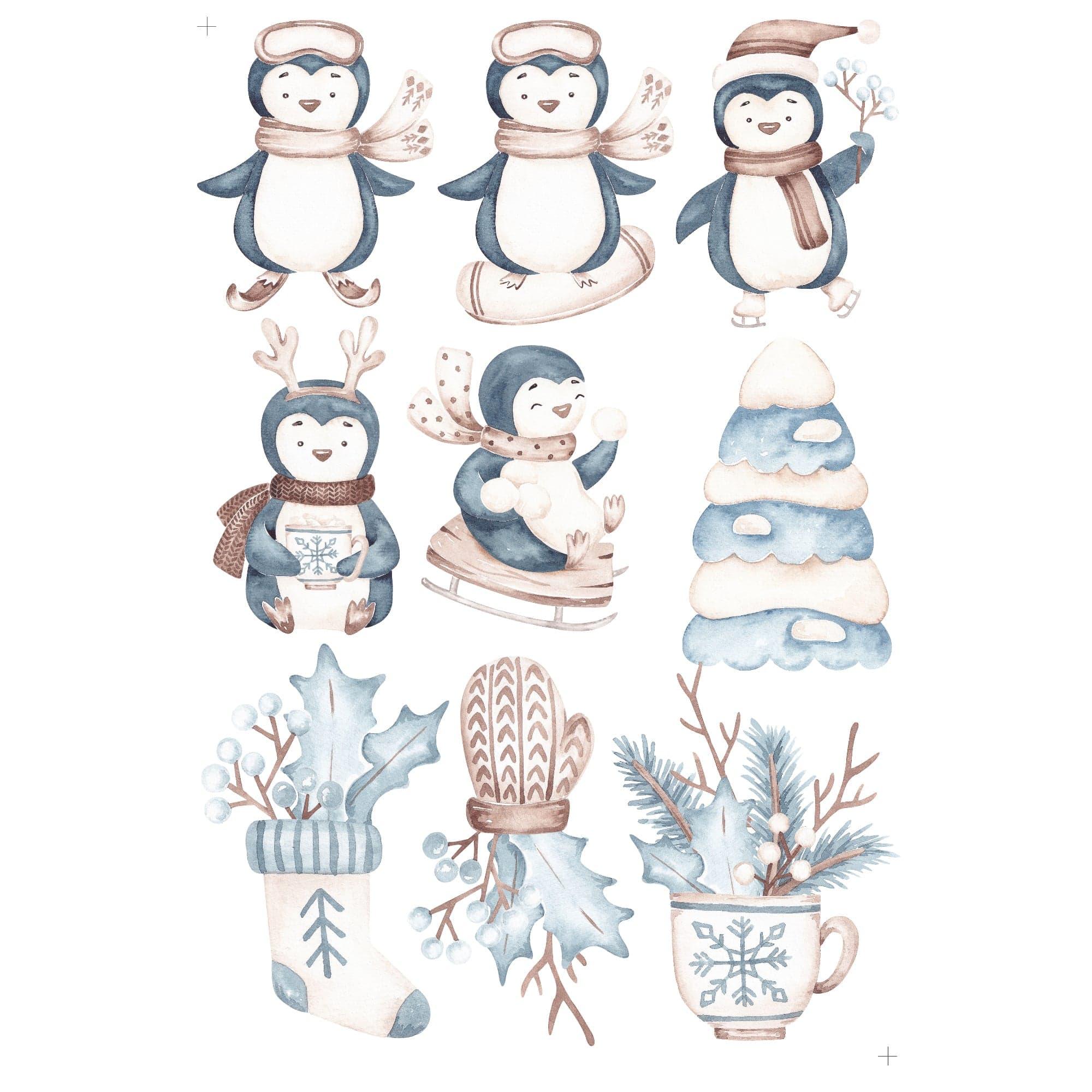 Winter Penguins 12 x 12 Scrapbook Paper & Embellishment Kit by SSC Designs - Scrapbook Supply Companies