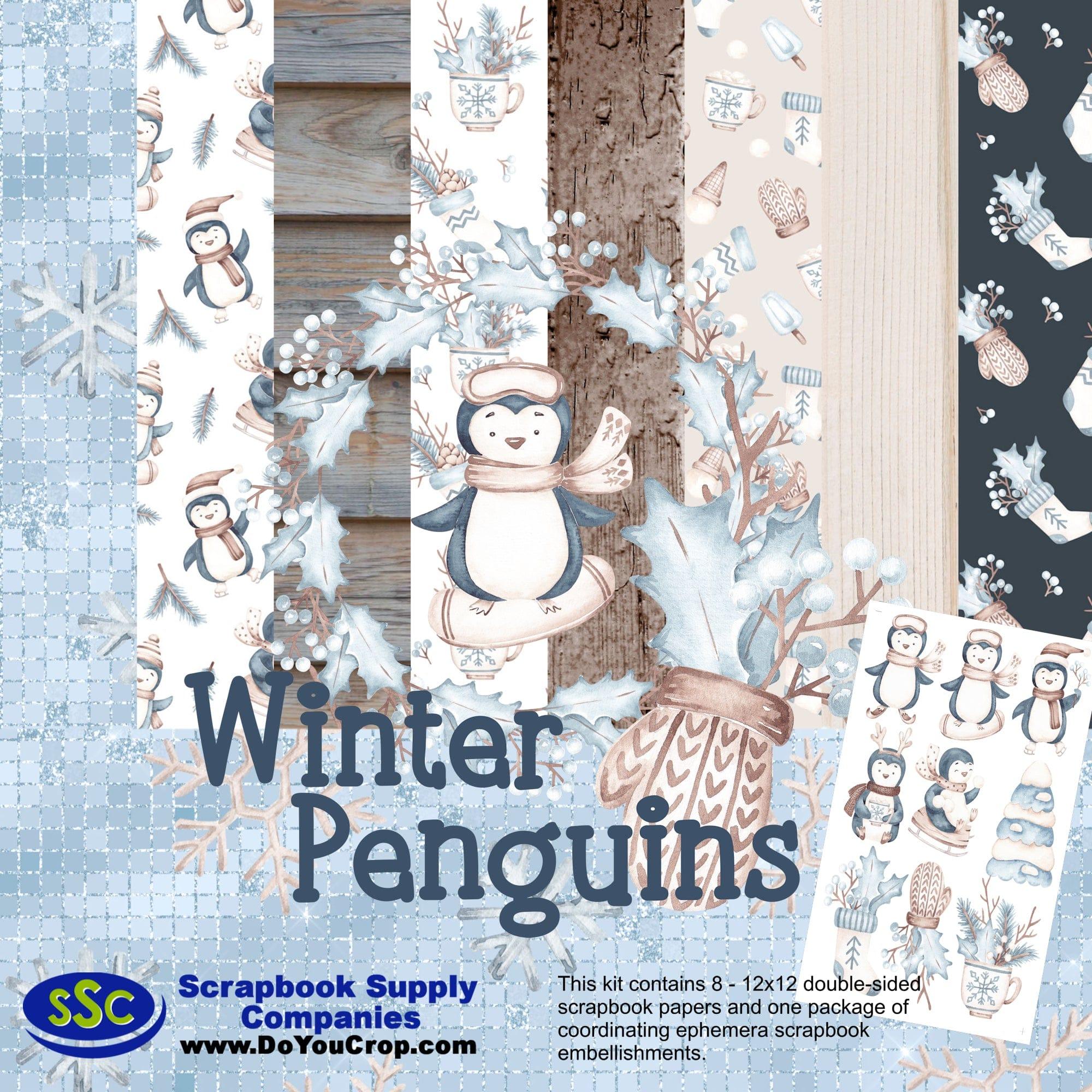Winter Penguins 12 x 12 Scrapbook Paper & Embellishment Kit by SSC Designs