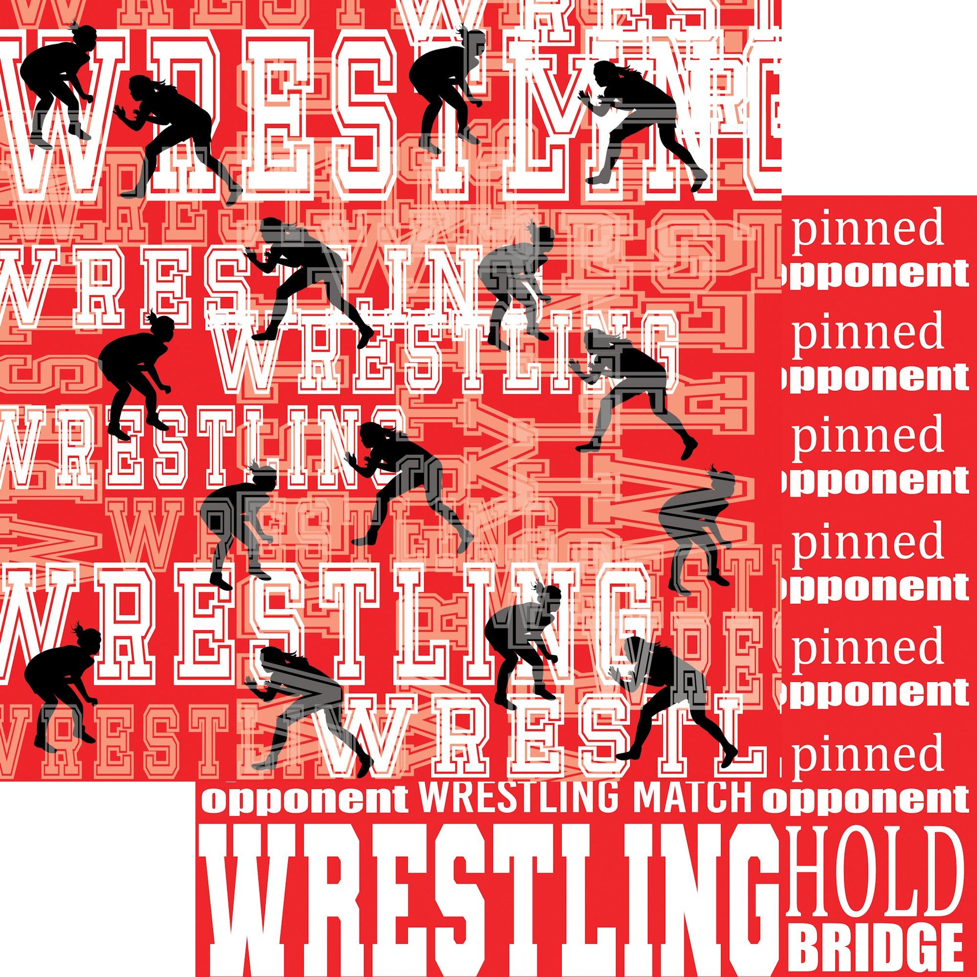 Female Wrestling Collection Wrestling Collage 12 x 12 Double-Sided Scrapbook Paper by SSC Designs