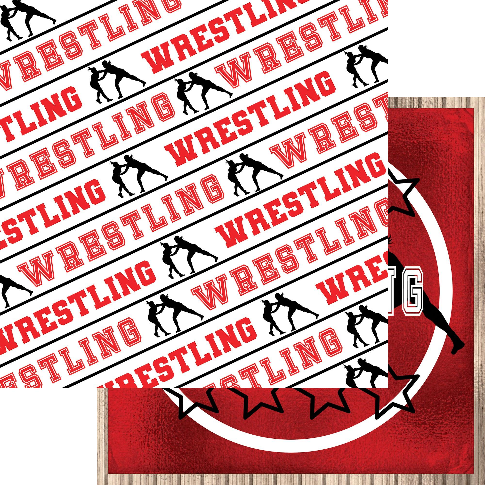 Female Wrestling Collection Wrestling On The Mat 12 x 12 Double-Sided Scrapbook Paper by SSC Designs