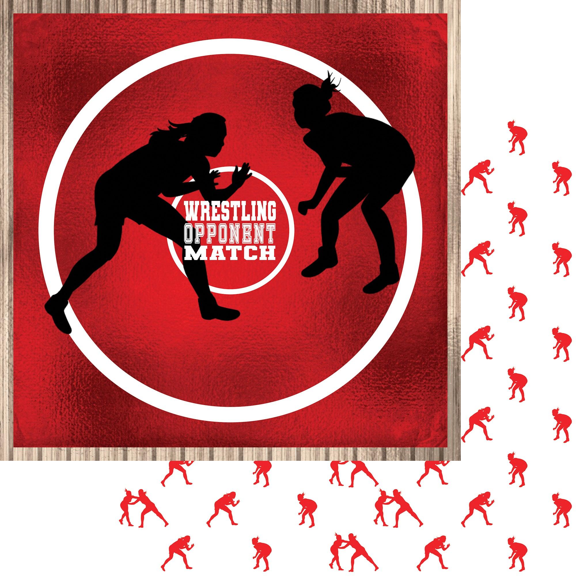 Female Wrestling Collection Wrestling Opponent 12 x 12 Double-Sided Scrapbook Paper by SSC Designs