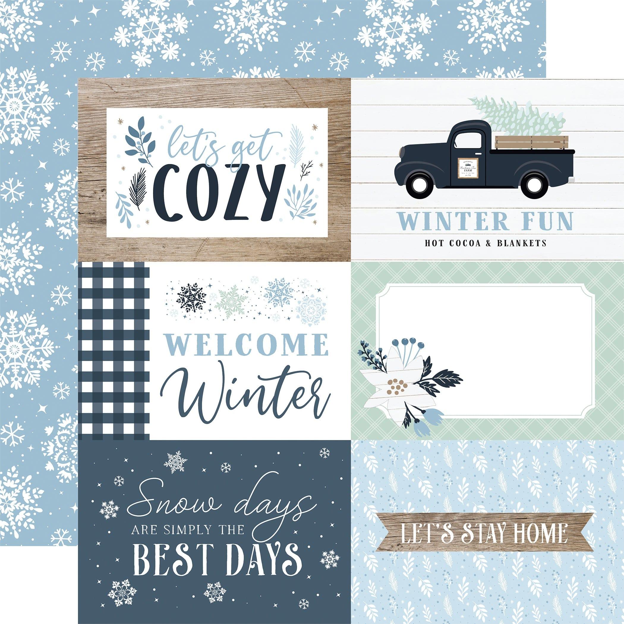 Winter Collection 6x4 Journaling Cards 12 x 12 Double-Sided Scrapbook Paper by Echo Park Paper