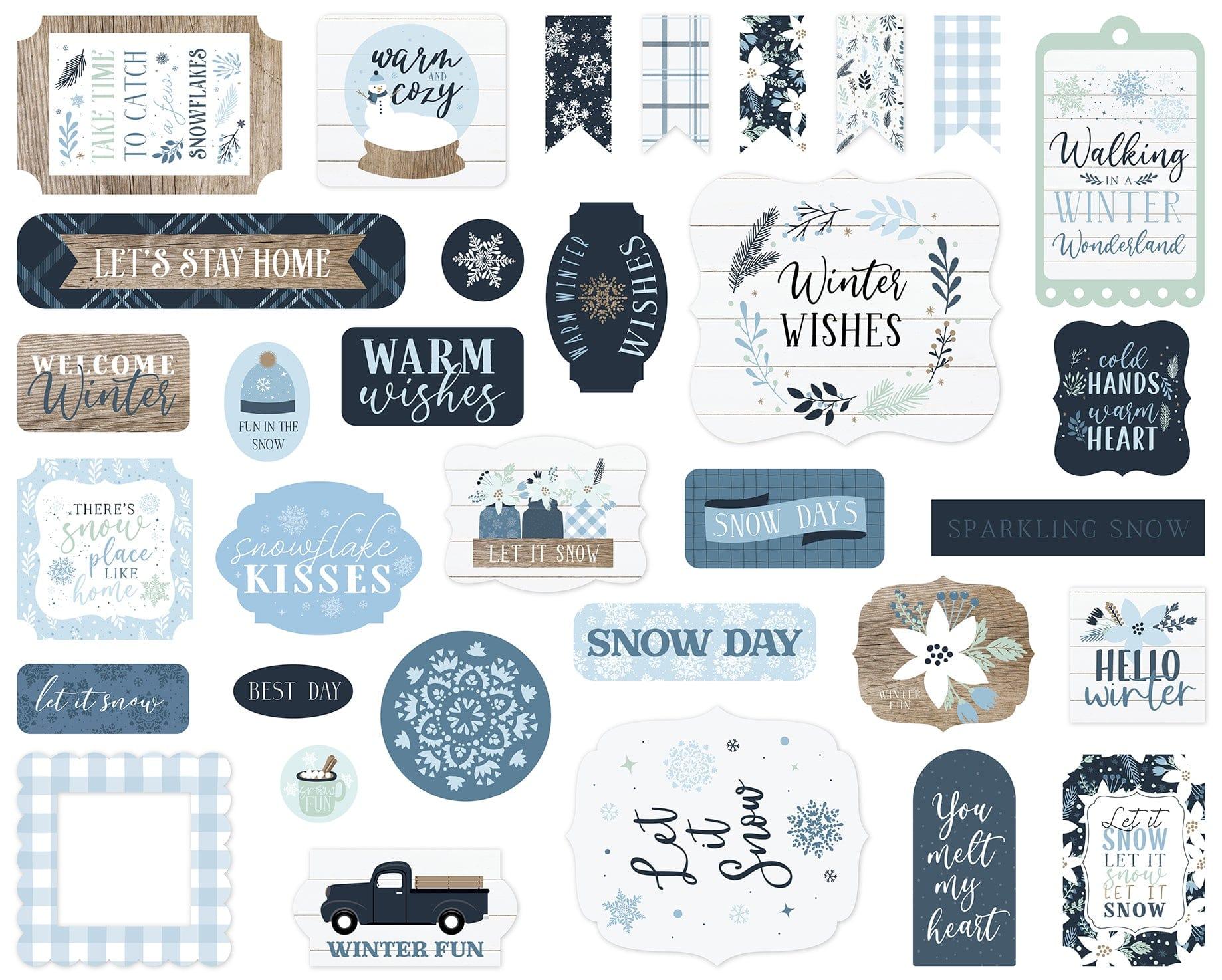 Winter Collection 5 x 5 Scrapbook Ephemera Die Cuts by Echo Park Paper - Scrapbook Supply Companies