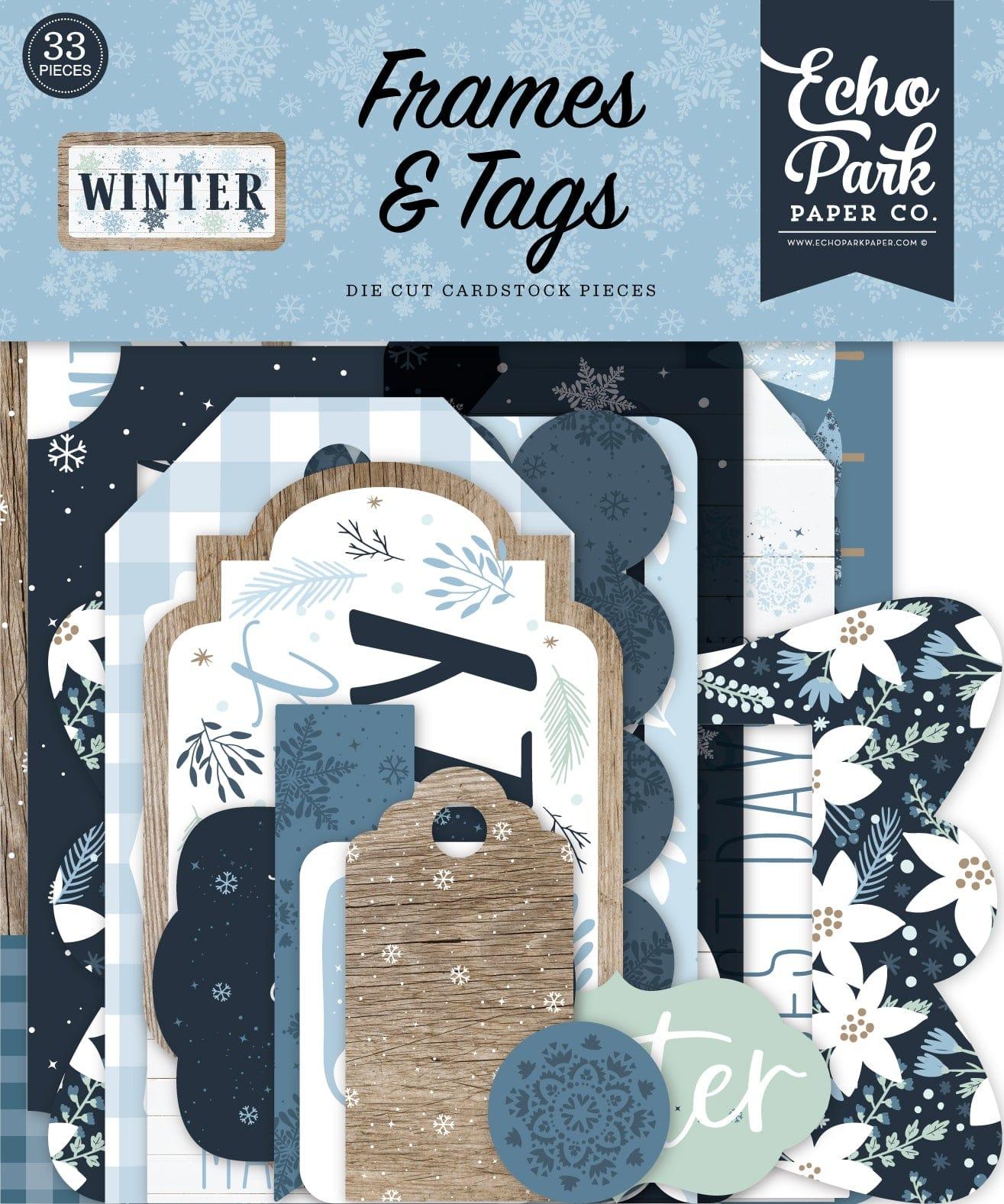 Winter Collection 5 x 5 Scrapbook Tags & Frames Die Cuts by Echo Park Paper - Scrapbook Supply Companies