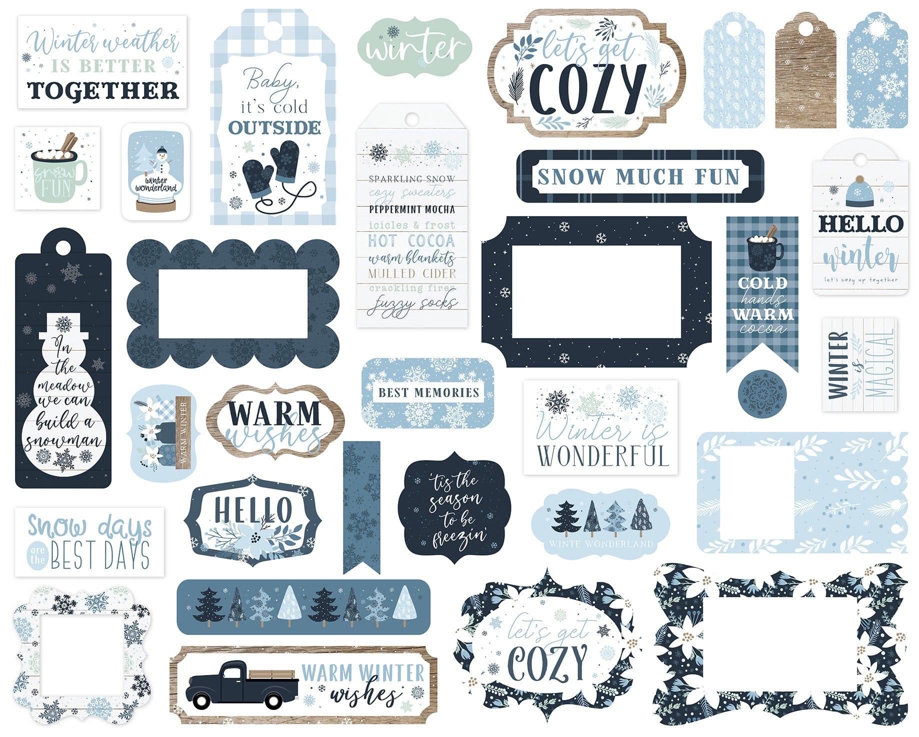 Winter Collection 5 x 5 Scrapbook Tags & Frames Die Cuts by Echo Park Paper - Scrapbook Supply Companies