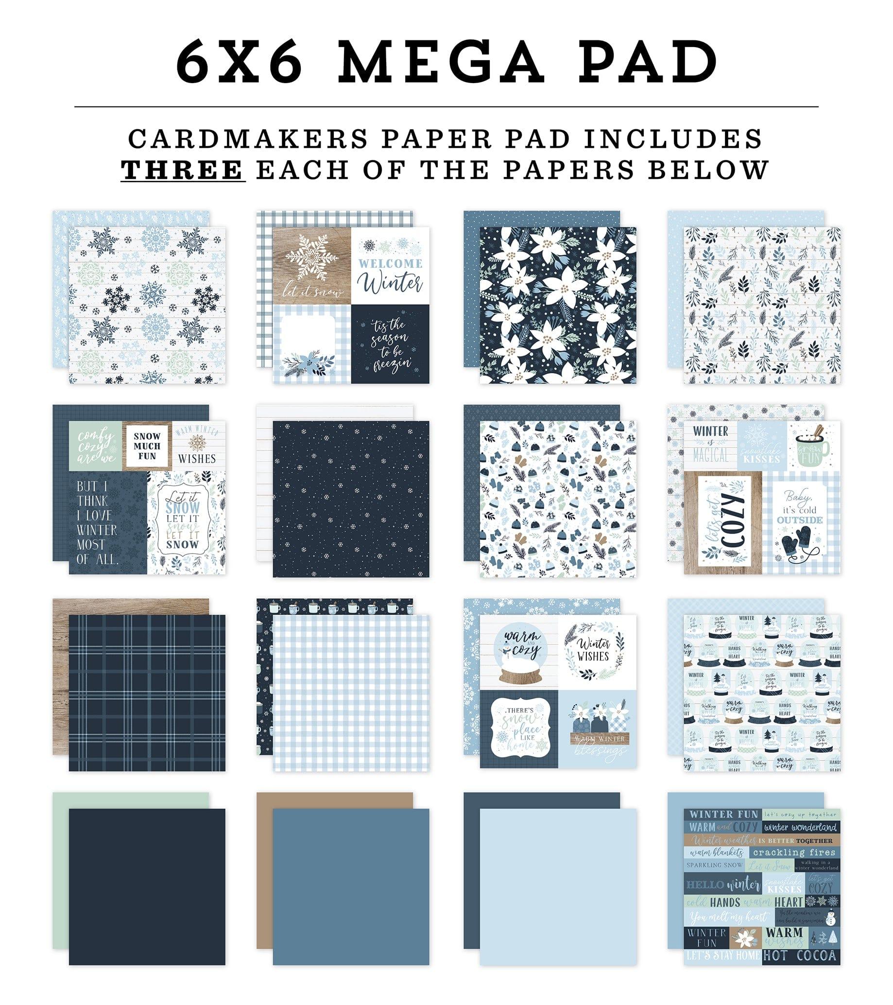 Winter Collection 6 x 6 Mega Paper Pad by Echo Park Paper - 48 Double-Sided Papers - Scrapbook Supply Companies