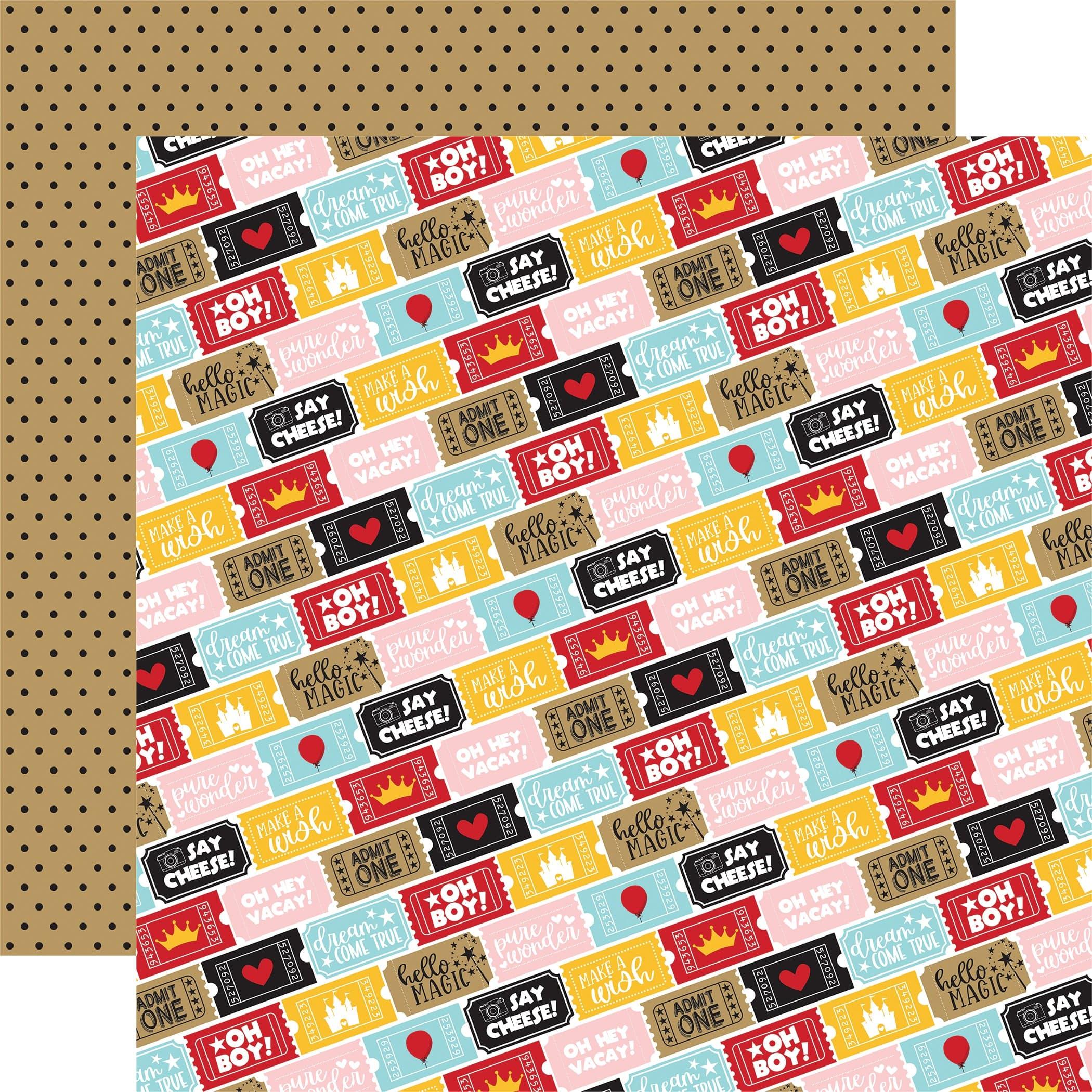 Wish Upon A Star 2 Collection Ticket To Fun 12 x 12 Double-Sided Scrapbook Paper by Echo Park Paper