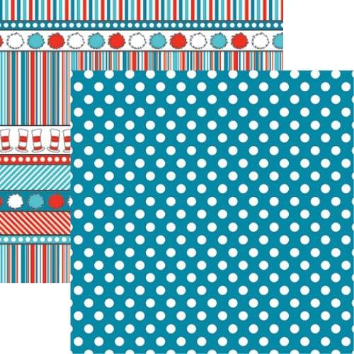 Wacky & Wild Collection Wild & Wacky Blue Dot 12 x 12 Double-Sided Scrapbook Paper Sheet by Reminisce - Scrapbook Supply Companies
