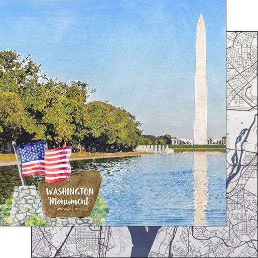 National Park Collection Washington D.C. Washington Monument 12 x 12 Double-Sided Scrapbook Paper by Scrapbook Customs - Scrapbook Supply Companies