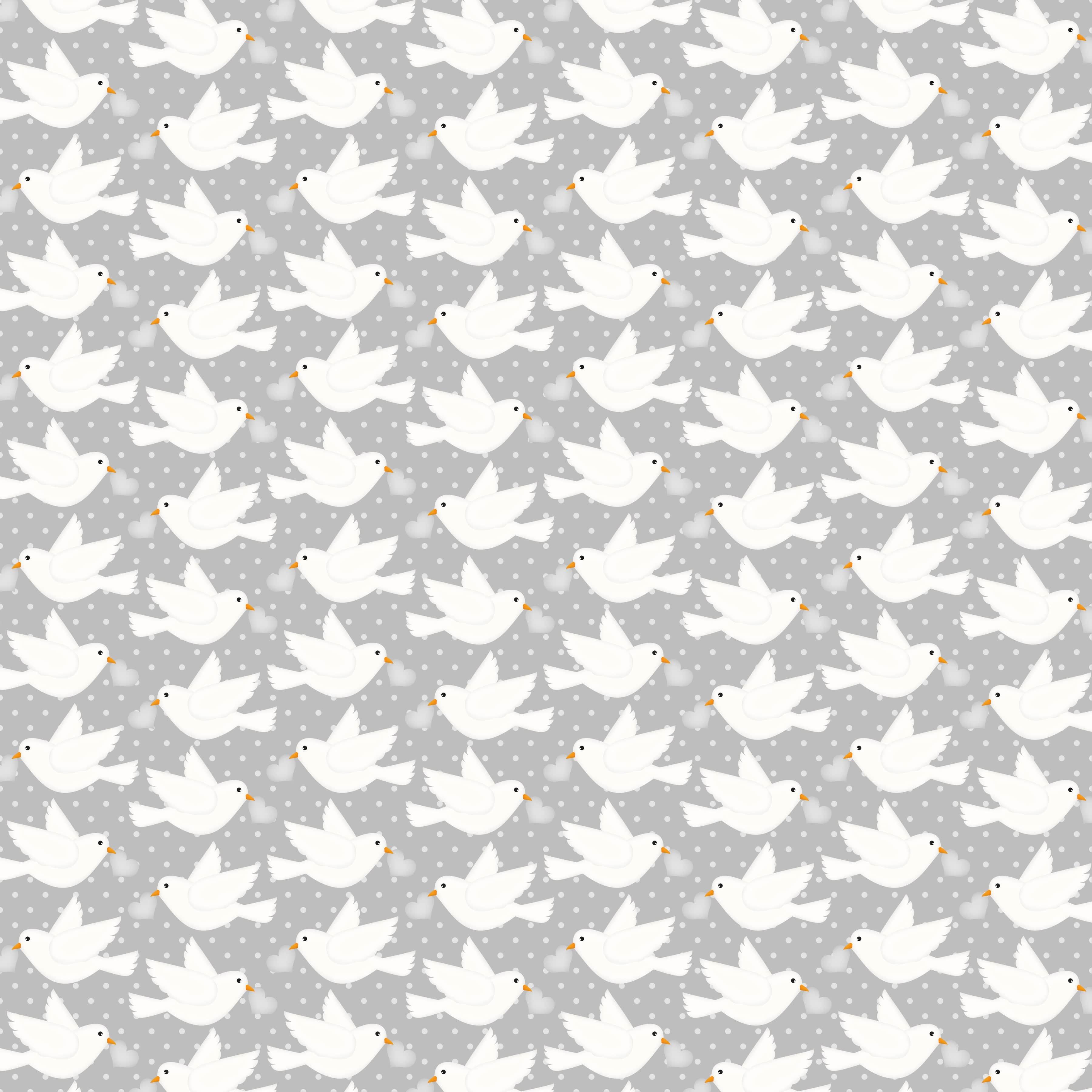 Lasting Love Collection White Doves 12 x 12 Double-Sided Scrapbook Paper by SSC Designs - Scrapbook Supply Companies