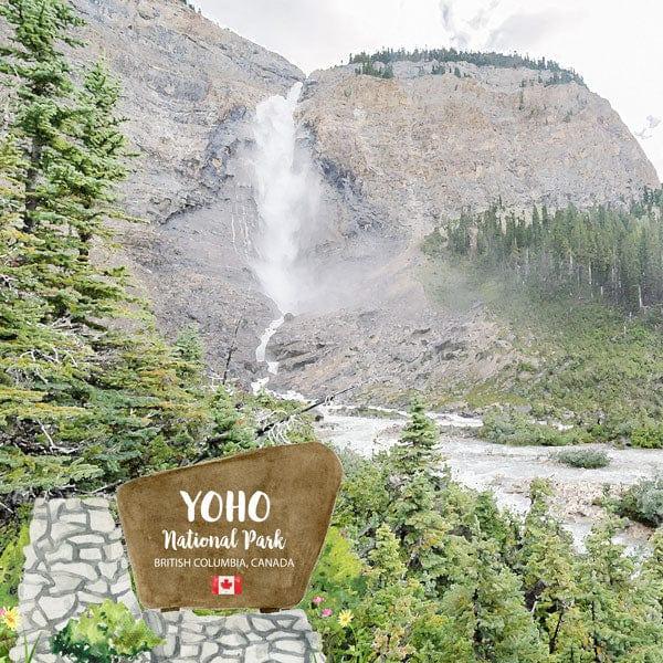 National Park Collection British Columbia Canada YOHO National Park 12 x 12 Double-Sided Scrapbook Paper by Scrapbook Customs - Scrapbook Supply Companies