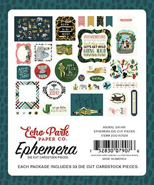 Animal Safari Collection 5 x 5 Ephemera Die Cut Scrapbook Embellishments by Echo Park Paper - Scrapbook Supply Companies