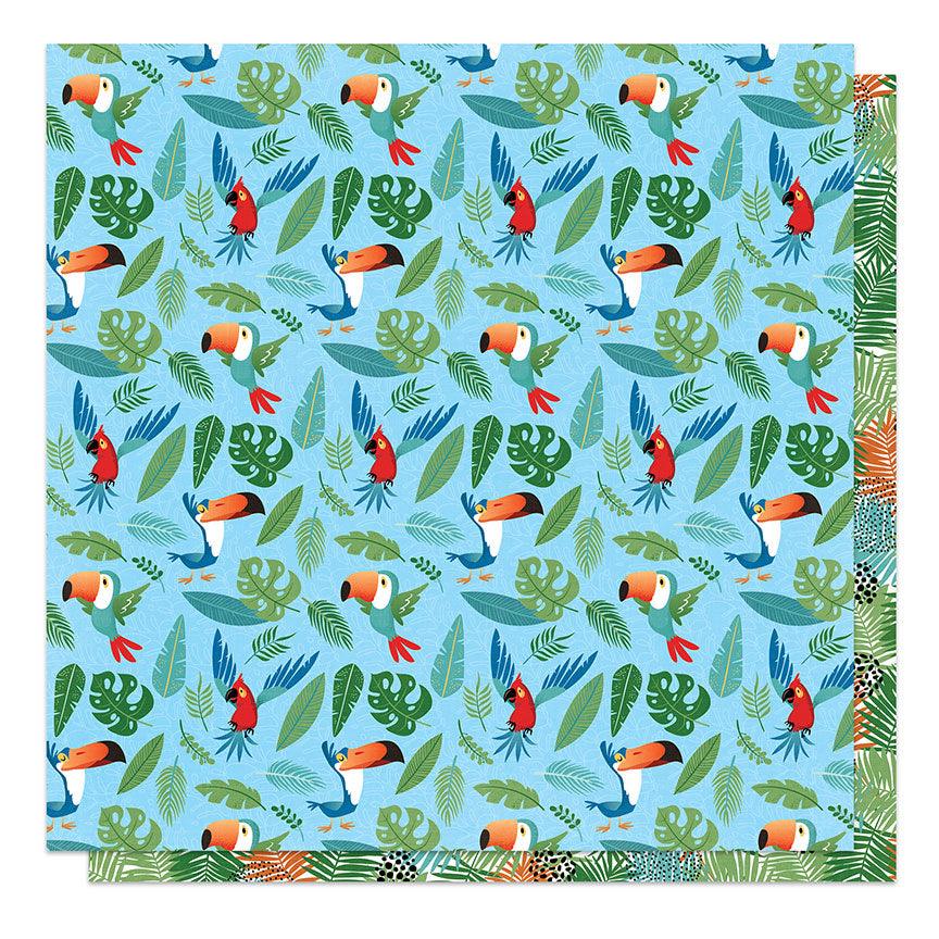 A Day At The Zoo Collection Polly Want A Cracker 12 x 12 Double-Sided Scrapbook Paper by Photo Play Paper