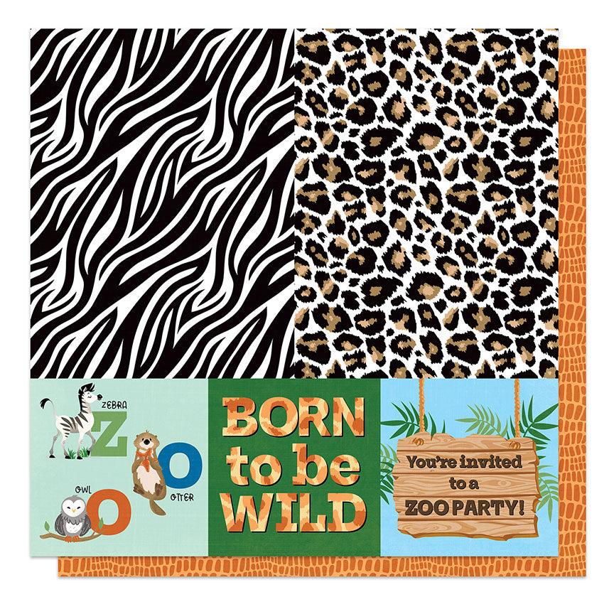 A Day At The Zoo Collection Zootastic 12 x 12 Double-Sided Scrapbook Paper by Photo Play Paper