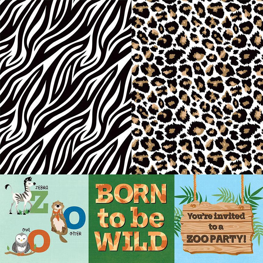 A Day At The Zoo Collection Zootastic 12 x 12 Double-Sided Scrapbook Paper by Photo Play Paper - Scrapbook Supply Companies