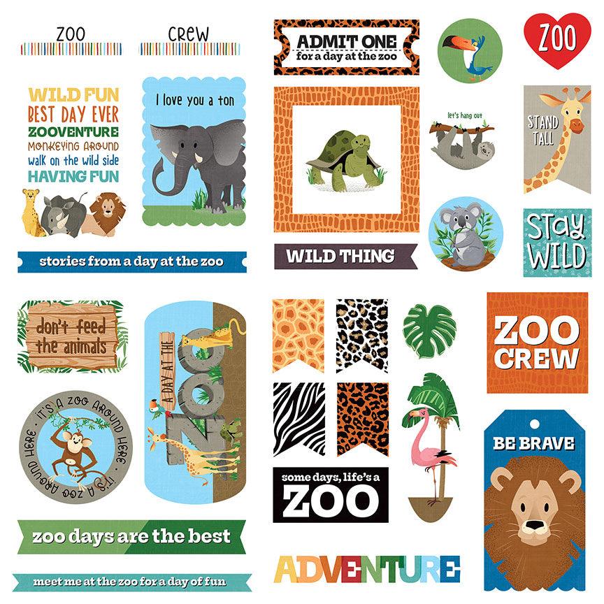 A Day At The Zoo Collection 5 x 5 Die Cut Scrapbook Embellishments by Photo Play Paper - Scrapbook Supply Companies