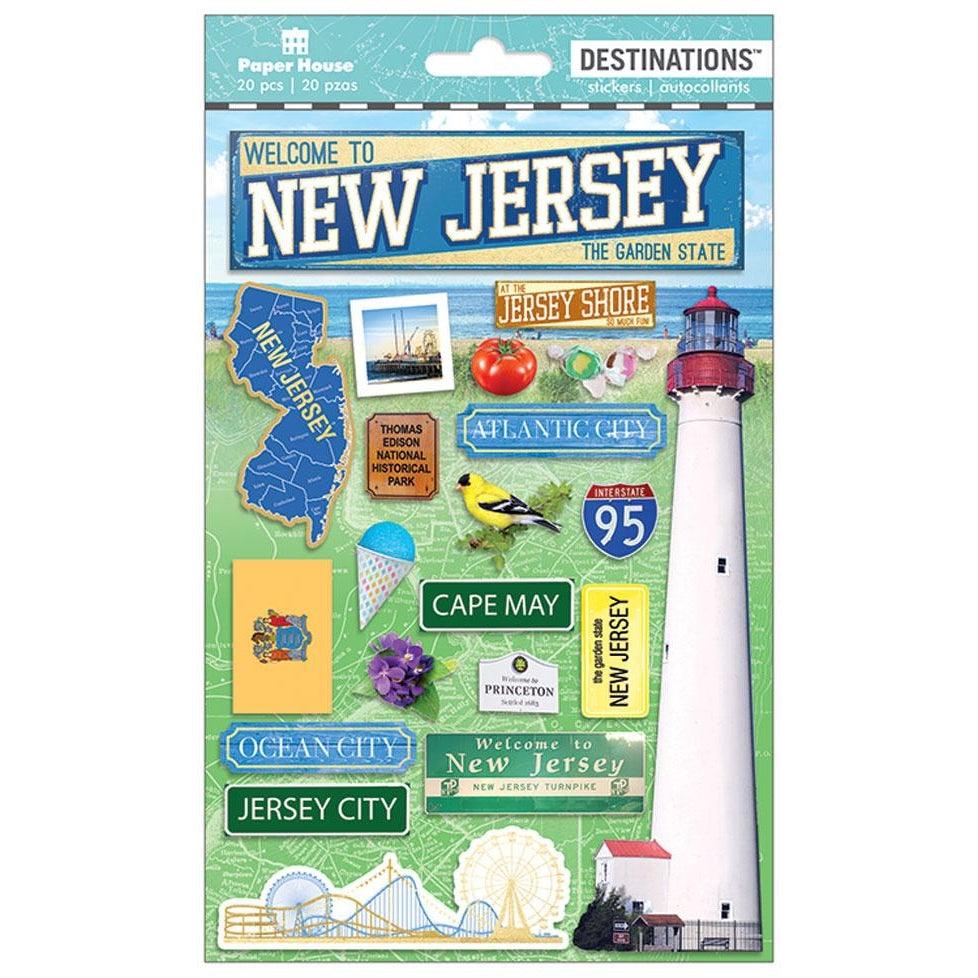 Destinations Collection New Jersey 5 x 7 3D Foil Scrapbook Embellishment by Paper House Productions - Scrapbook Supply Companies