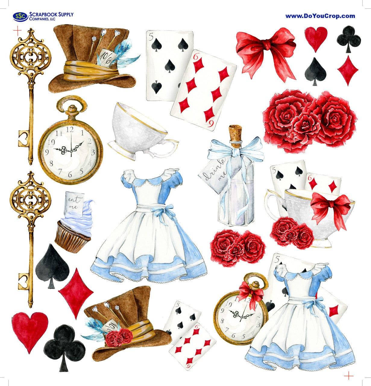 Alice Collection Laser Cut Ephemera Embellishments by SSC Designs