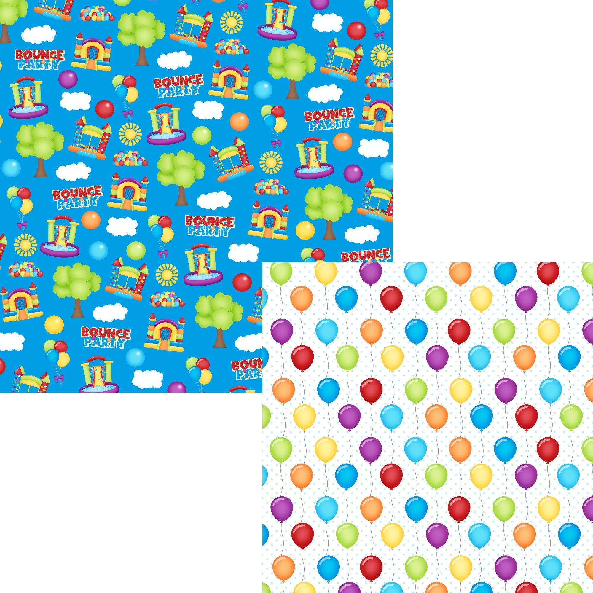 Bounce House Collection Bounce Party 12 x 12 Double-Sided Scrapbook Paper by SSC Designs