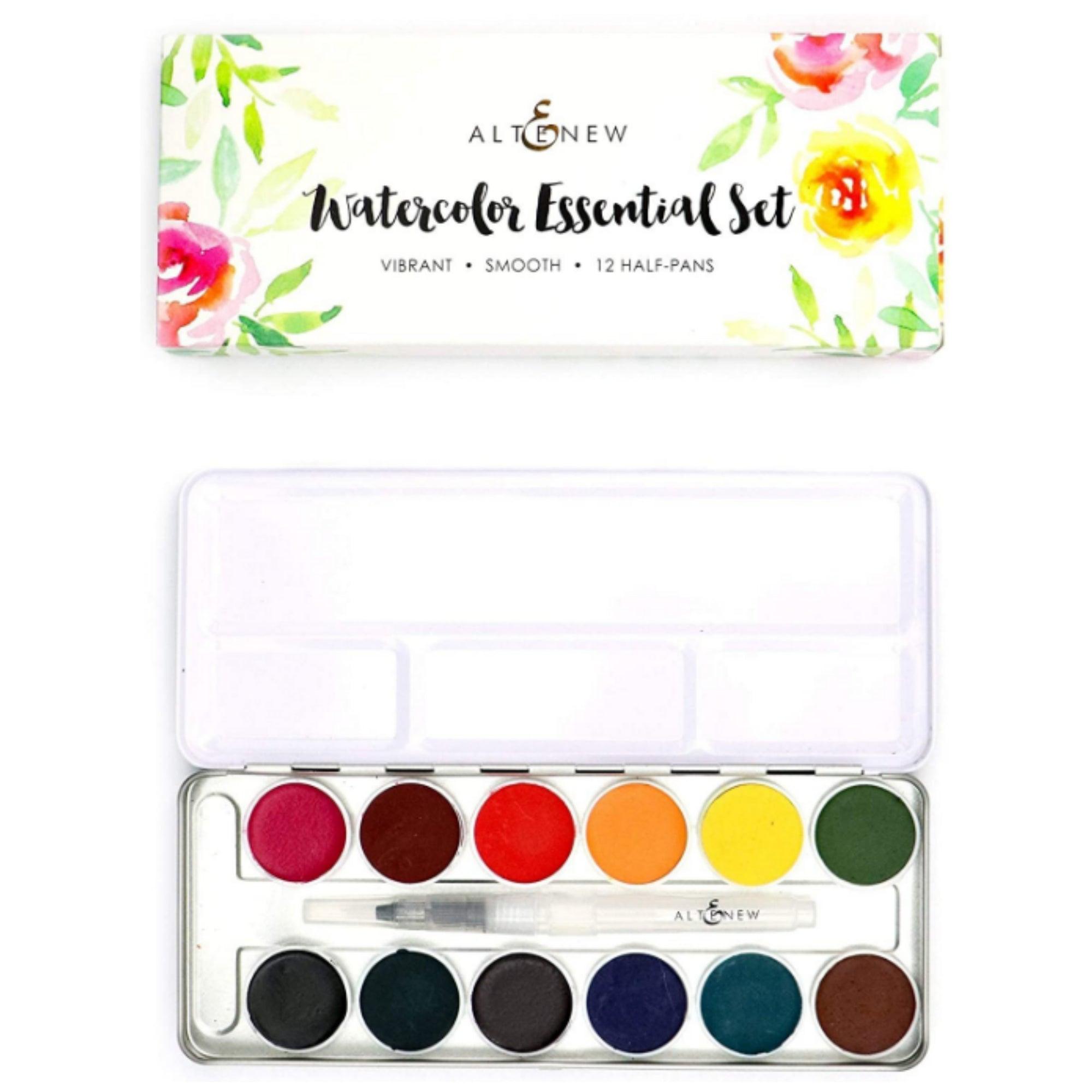 Essentials Collection Watercolor Essential Set by Altenew - 12 Half Pans - Scrapbook Supply Companies