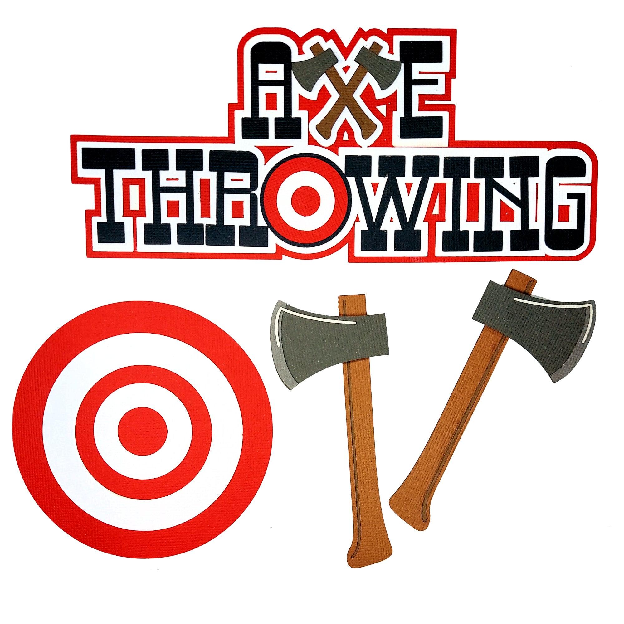 Axe Throwing 3.5 x 8 Title & Accessories Scrapbook Laser Cut Embellishments by SSC Designs