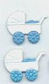 Blue Baby Carriage Stroller Brads by Eyelet Outlet - Pkg. of 12 - Scrapbook Supply Companies
