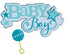 Baby Boy & Rattle Title & Icon Fully-Assembled 4 x 7 Laser Cut Scrapbook Embellishment by SSC Laser Designs