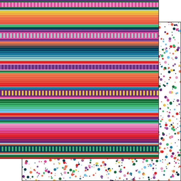 Day Of The Dead Collection Fiesta Blanket and Confetti 12 x 12 Double-Sided Scrapbook Paper by Scrapbook Customs - Scrapbook Supply Companies