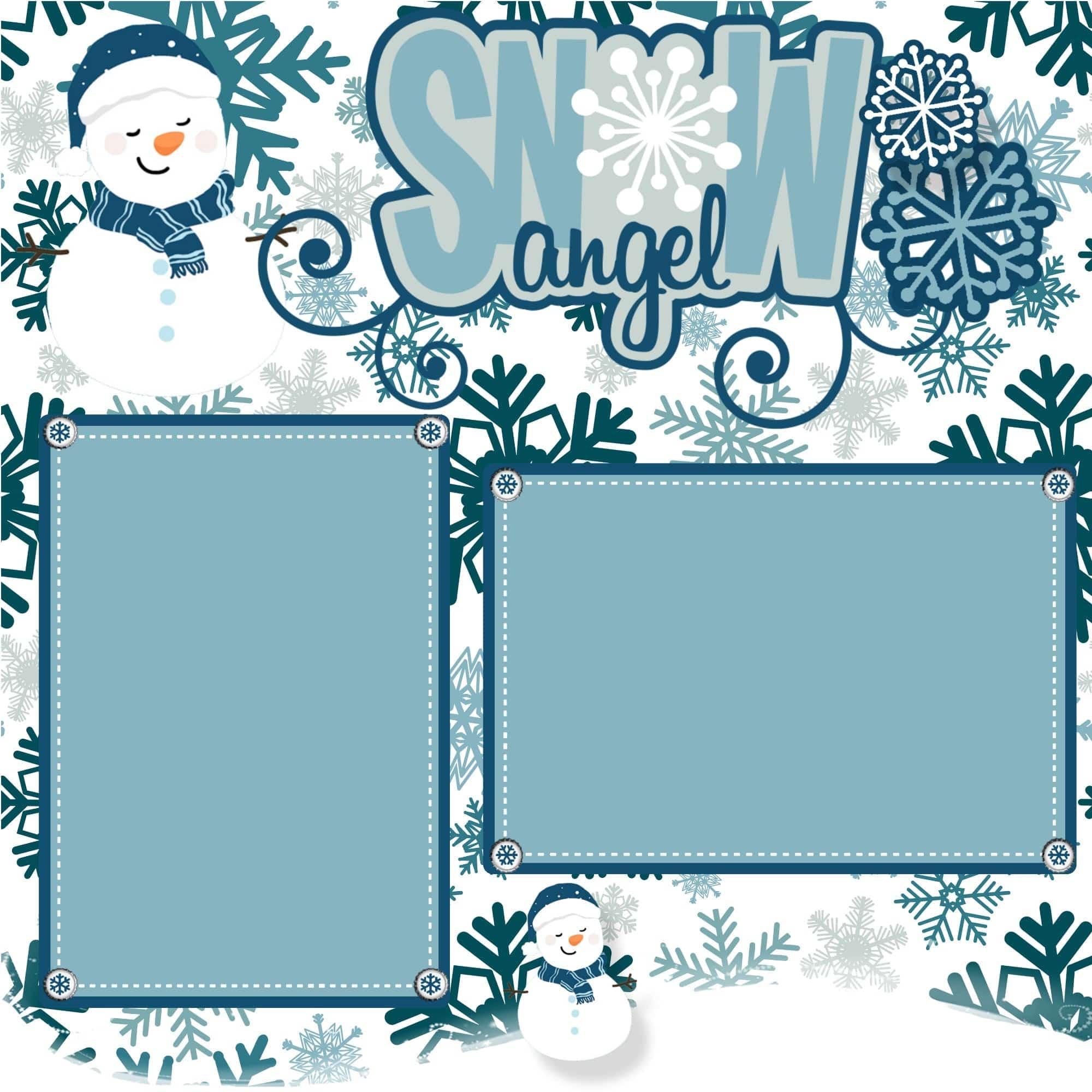 Snow Angel Boy (2) - 12 x 12 Premade, Printed Scrapbook Pages by SSC Designs - Scrapbook Supply Companies