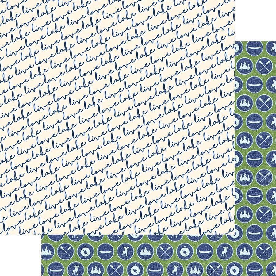 Lake Life Collection Live, Love, Lake 12 x 12 Double-Sided Scrapbook Paper by Fancy Pants Design - Scrapbook Supply Companies