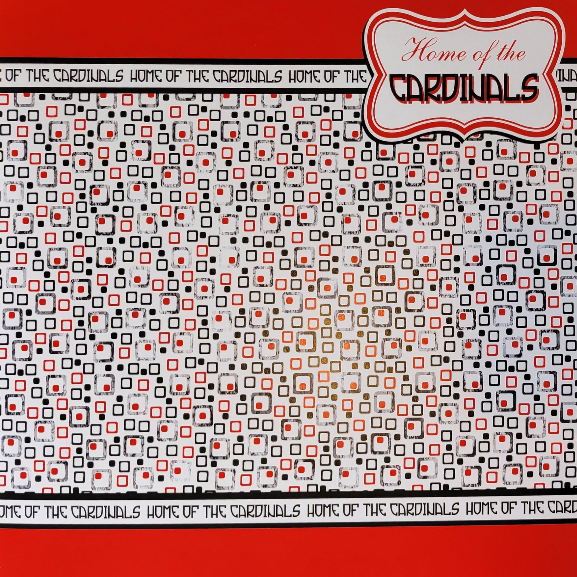 Home Of The Cardinals 12 x 12 Scrapbook Paper by Scrapbook Customs