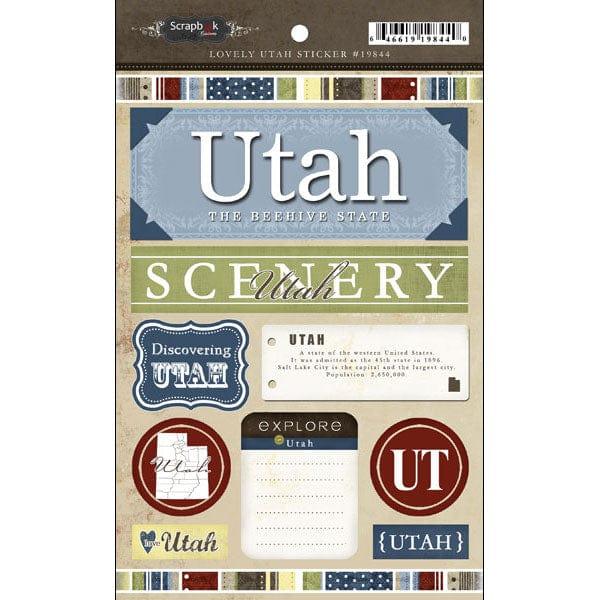 Lovely Travel Collection Utah 5.5 x 8 Sticker Sheet by Scrapbook Customs - Scrapbook Supply Companies