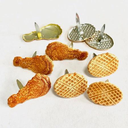 Chicken & Waffles Scrapbook Brads by Eyelet Outlet - Pkg. of 12