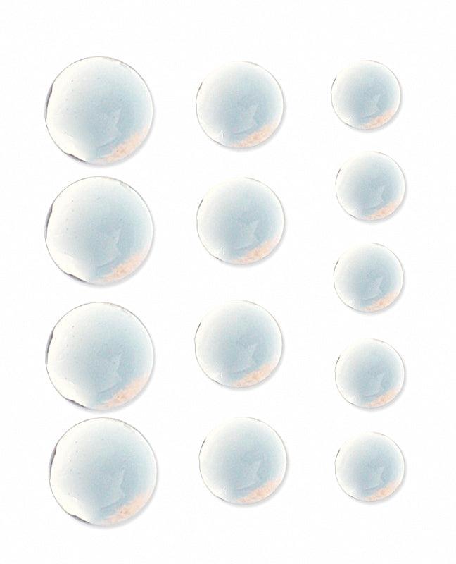 Clear Large Round Domed Crystal Stickers (12mm, 15mm, 18mm) by Mark Richards USA - Pkg. of 13 - Scrapbook Supply Companies