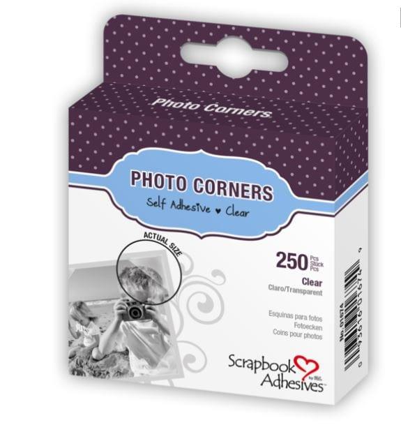 Photo Corners Collection Clear, Polypropylene, Self-Adhesive Photo Corners - Pkg. of 250 - Scrapbook Supply Companies